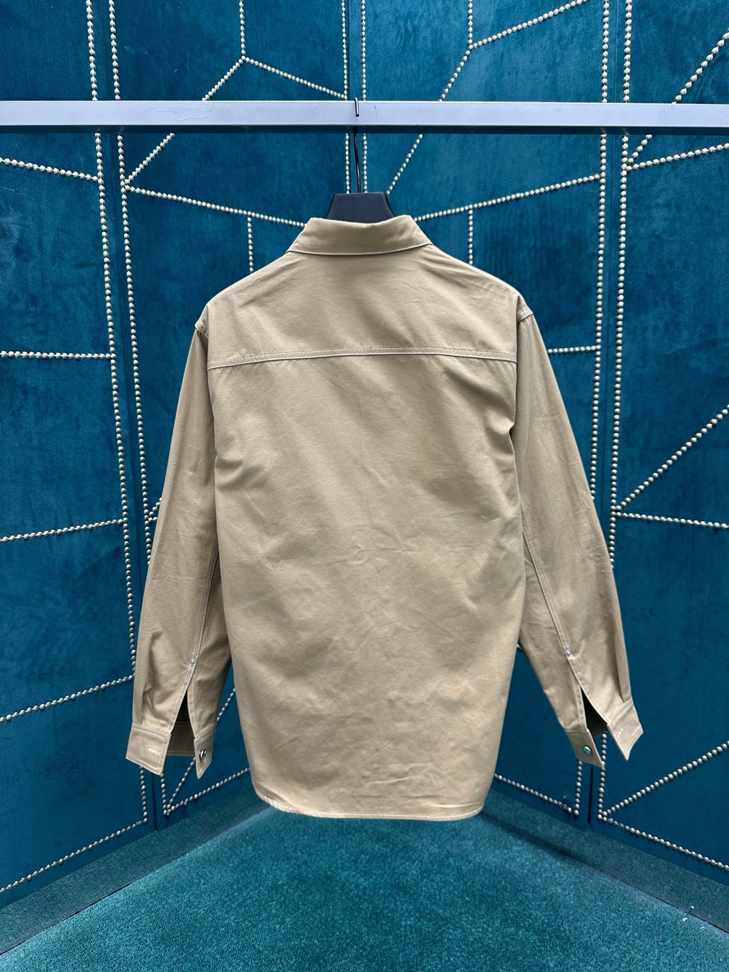 250825 New high-quality cotton pocket embroidered long-sleeved shirt