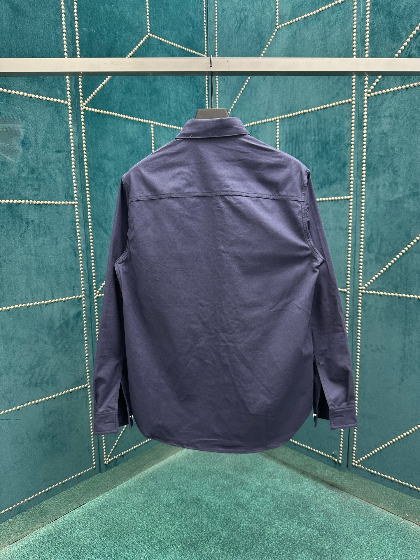 250825 New high-quality cotton pocket embroidered long-sleeved shirt