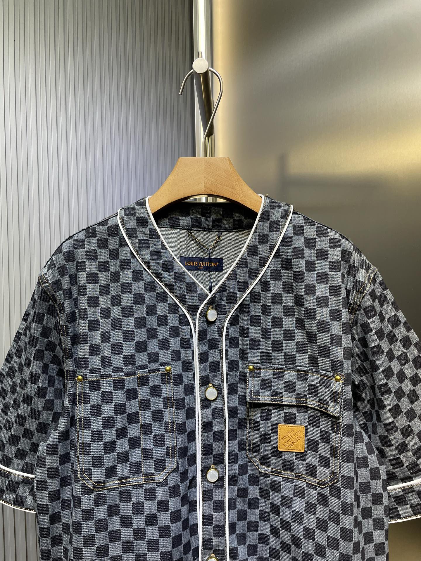 250825 New high-quality mini laser denim short-sleeved shirt