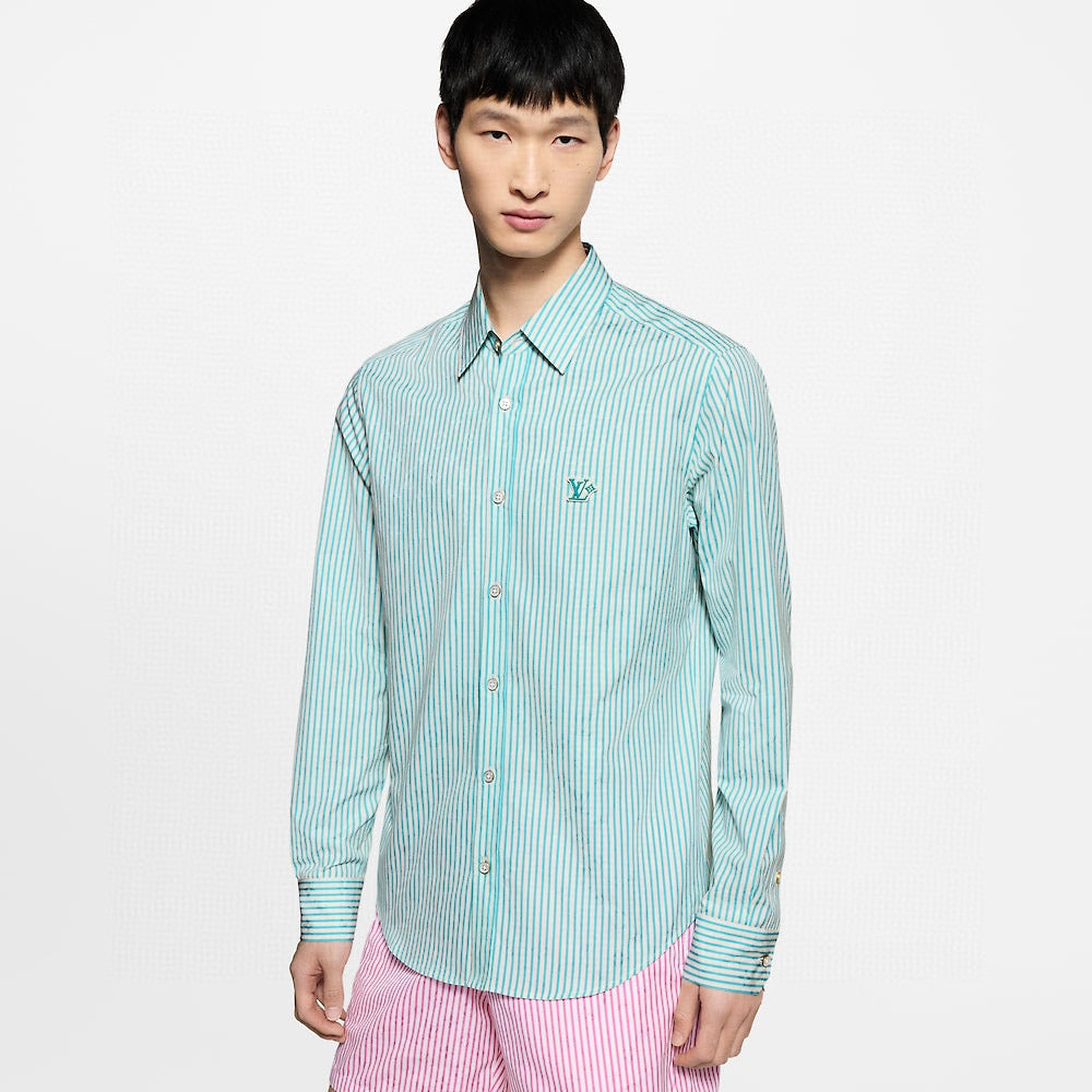250825 New high-quality striped long-sleeved shirt