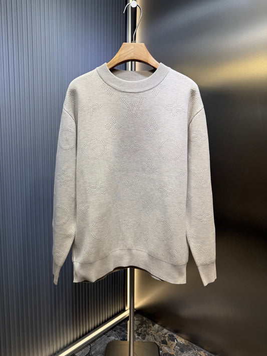 250825 New high-quality jacquard round-neck knitted sweater
