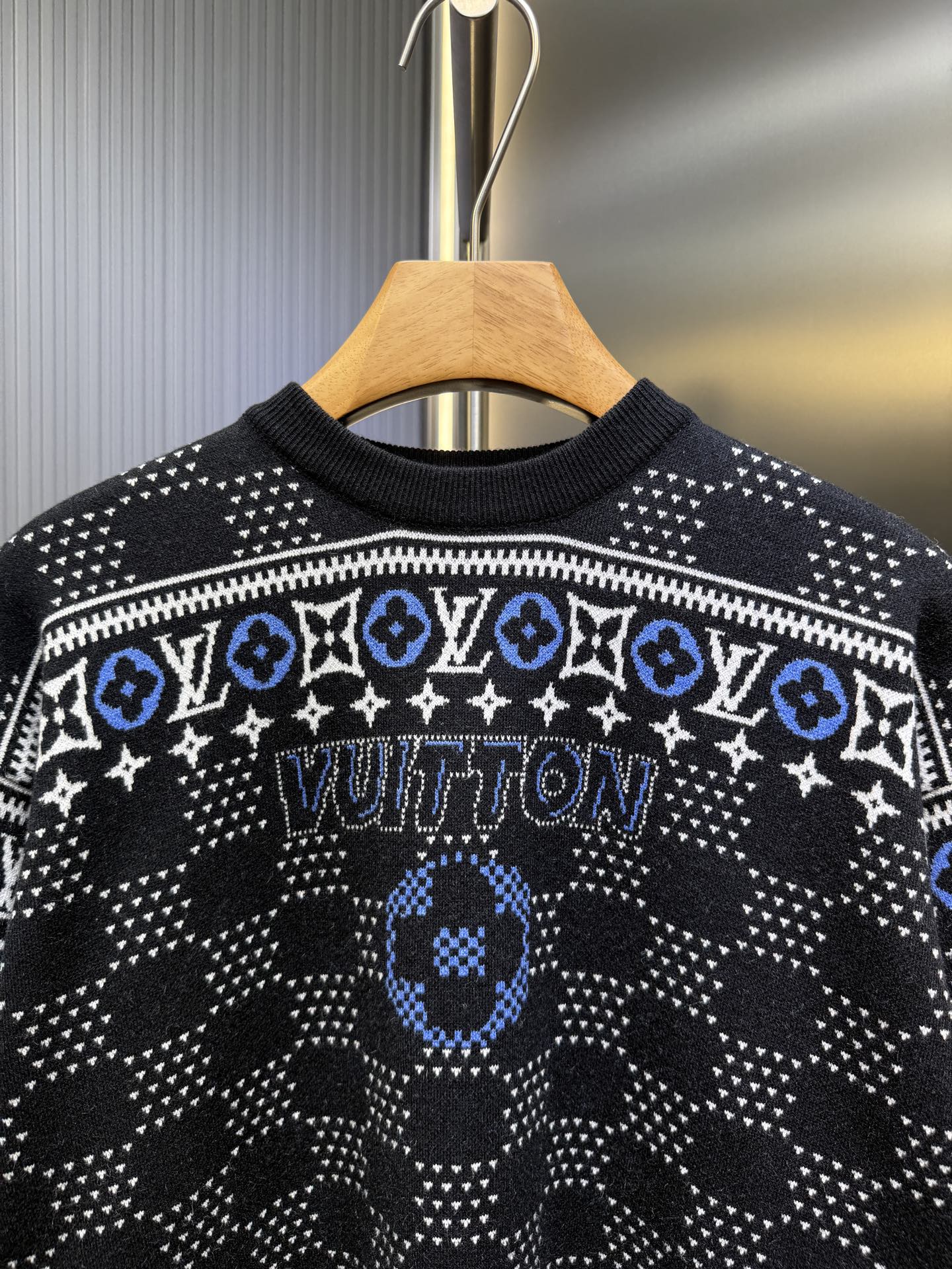 250825 New high-quality inlaid round-neck wool sweater