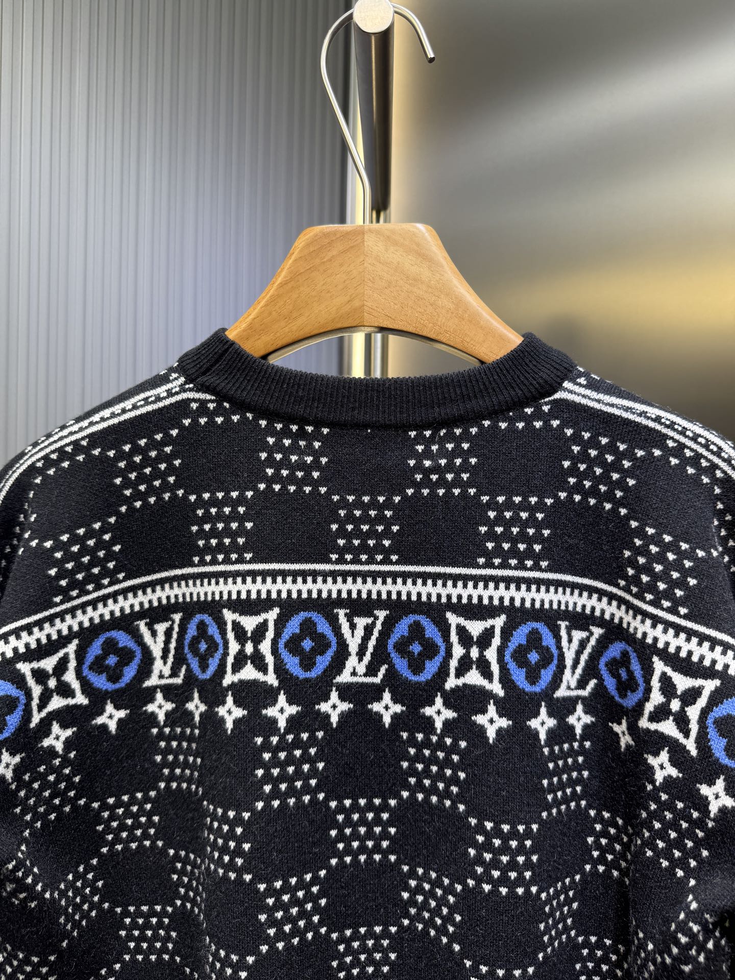 250825 New high-quality inlaid round-neck wool sweater