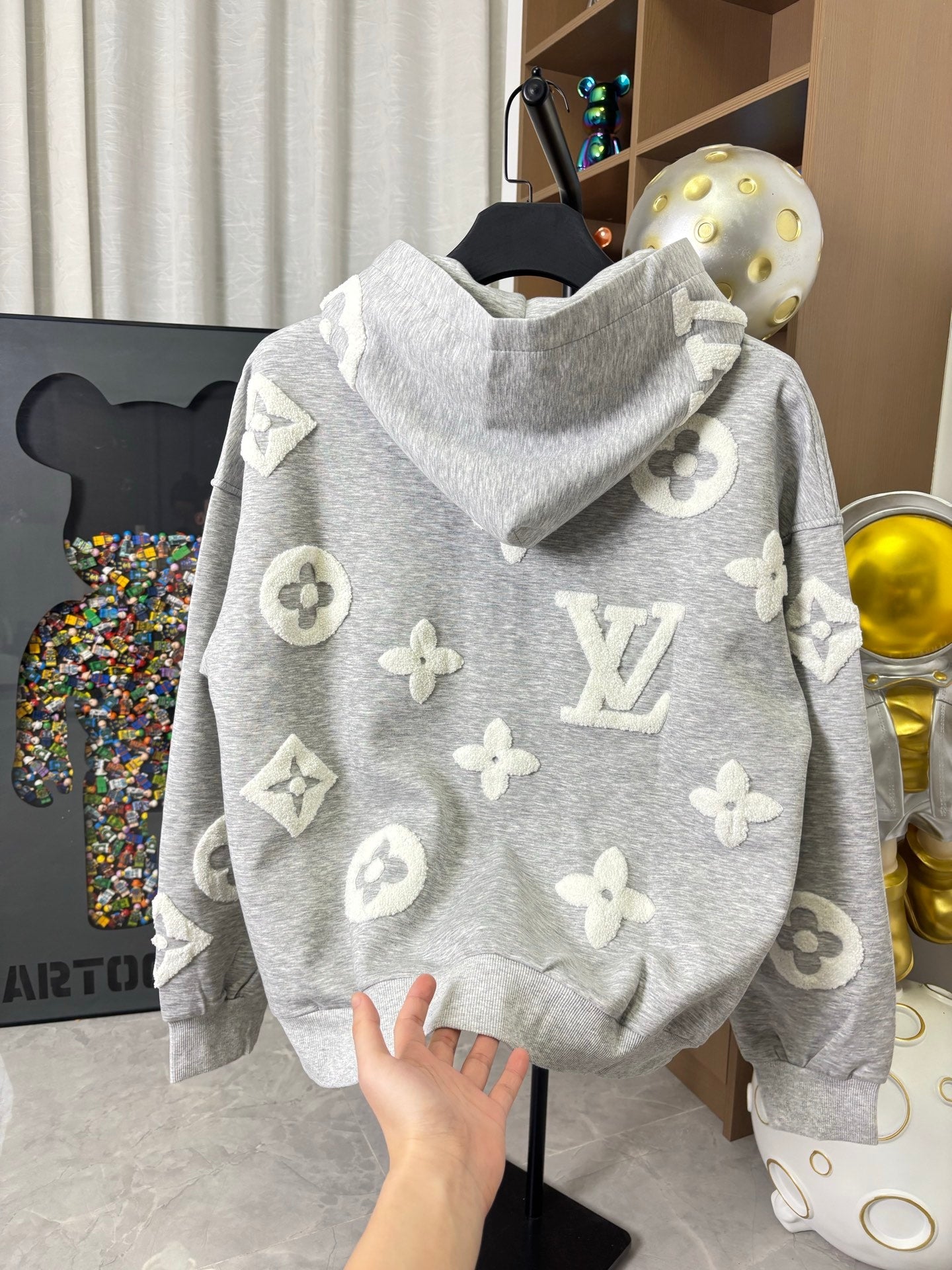 250825 New high-quality custom letter-patterned towel embroidered zipper hoodie
