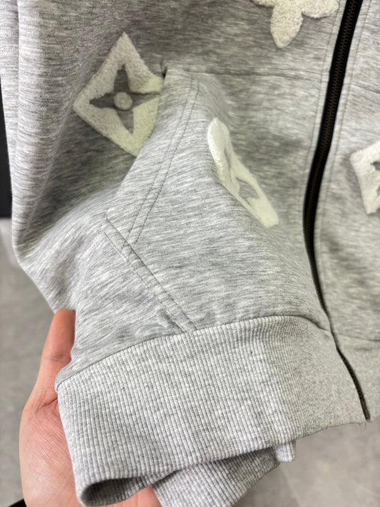 250825 New high-quality custom letter-patterned towel embroidered zipper hoodie