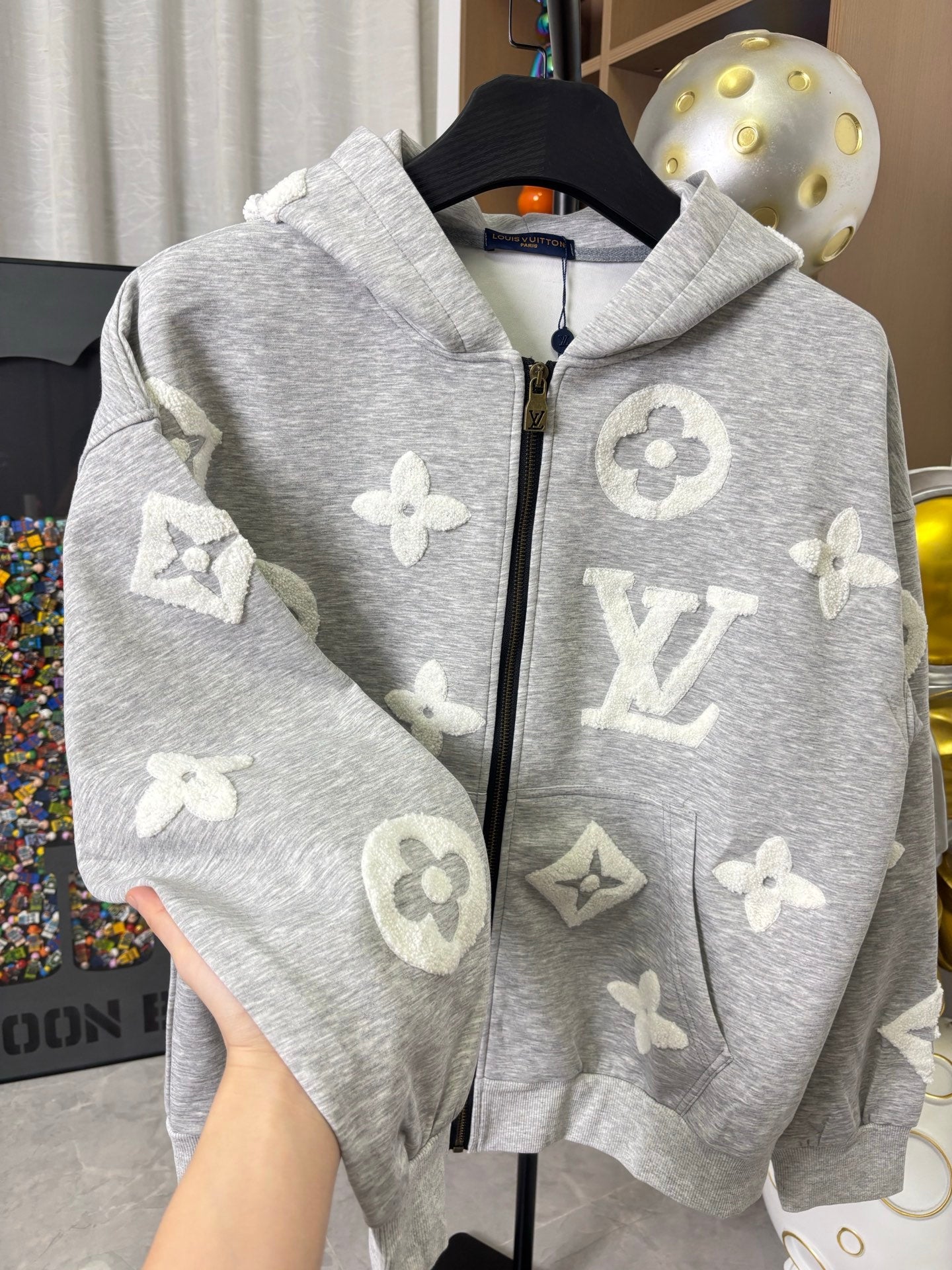 250825 New high-quality custom letter-patterned towel embroidered zipper hoodie