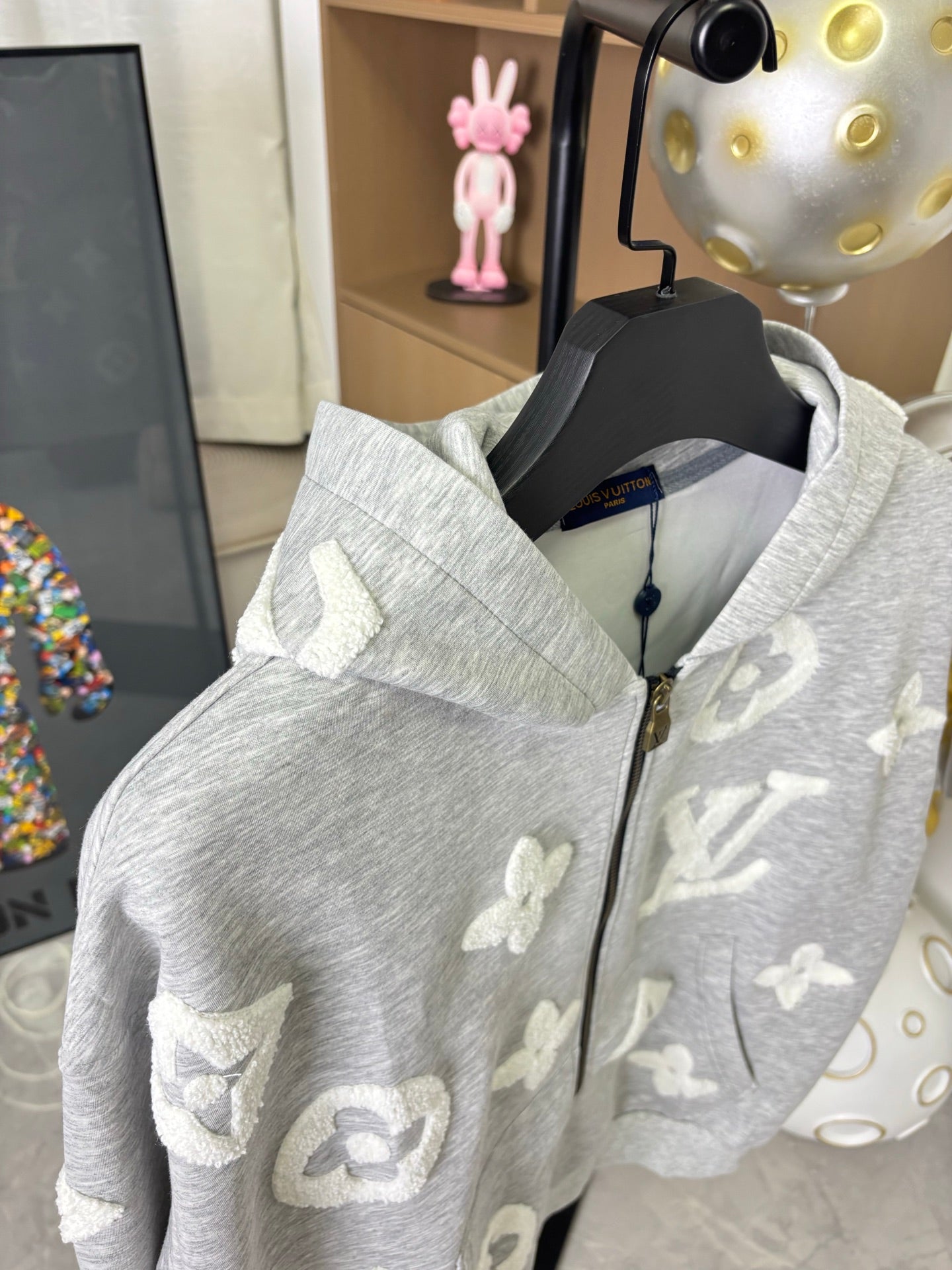 250825 New high-quality custom letter-patterned towel embroidered zipper hoodie