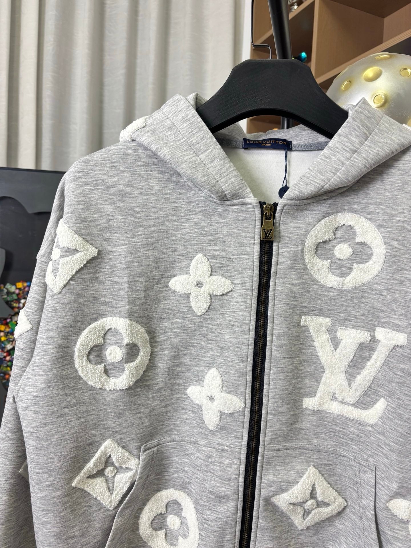 250825 New high-quality custom letter-patterned towel embroidered zipper hoodie