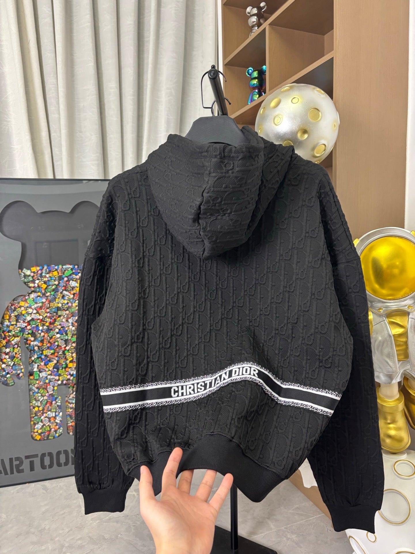 250825 New high-quality full-print embossed custom jacquard hoodie