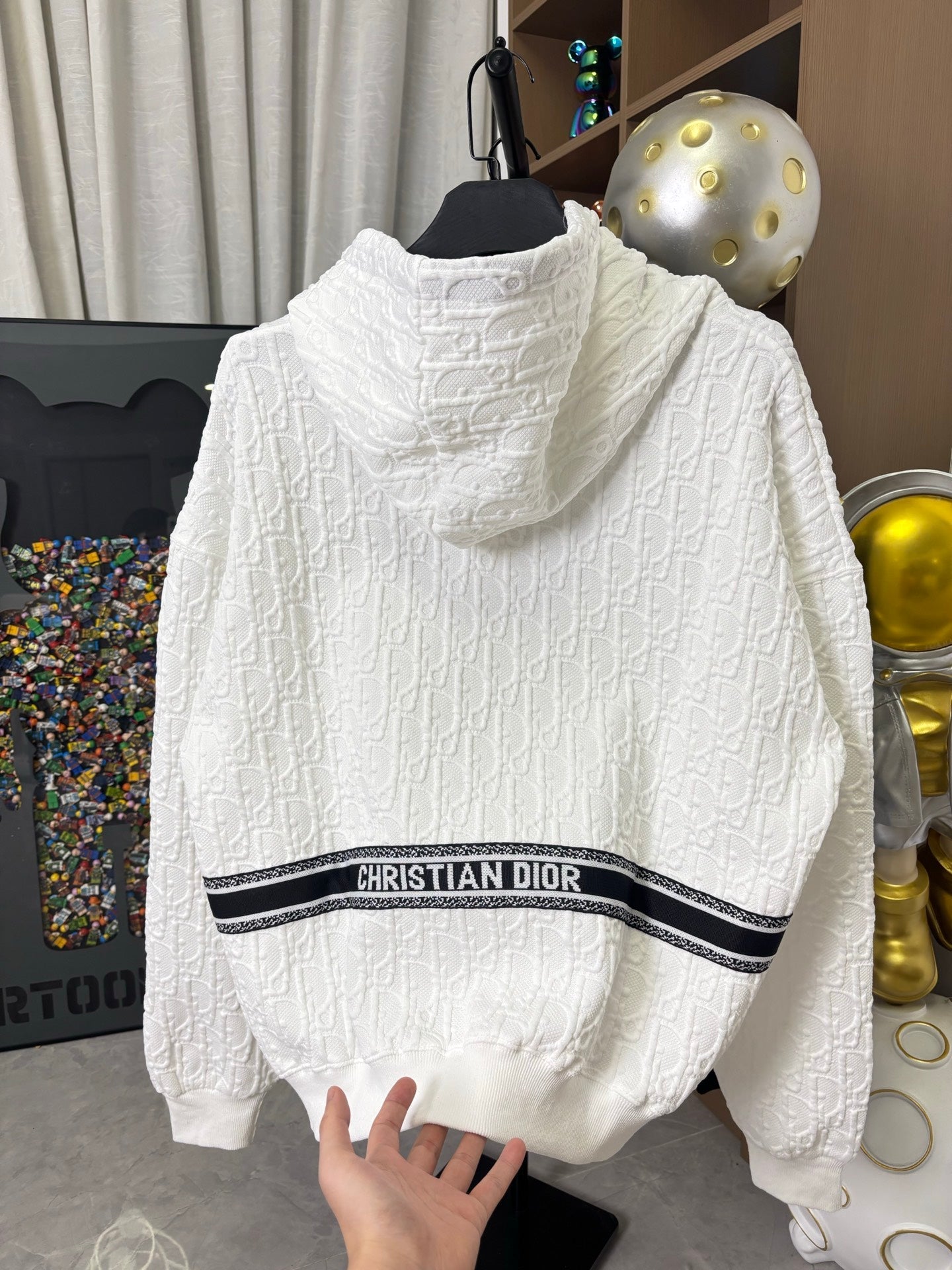 250825 New high-quality full-print embossed custom jacquard hoodie
