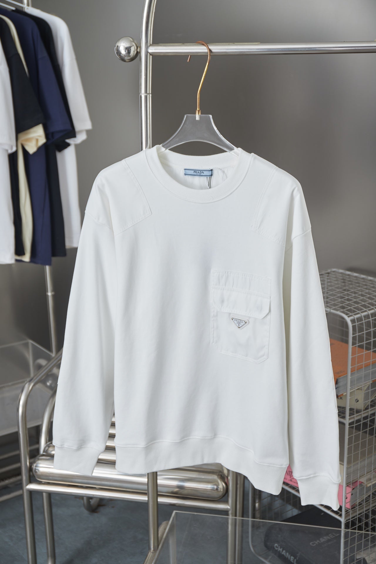 250825 new high-quality patchwork color-blocking pocket pullover hoodie