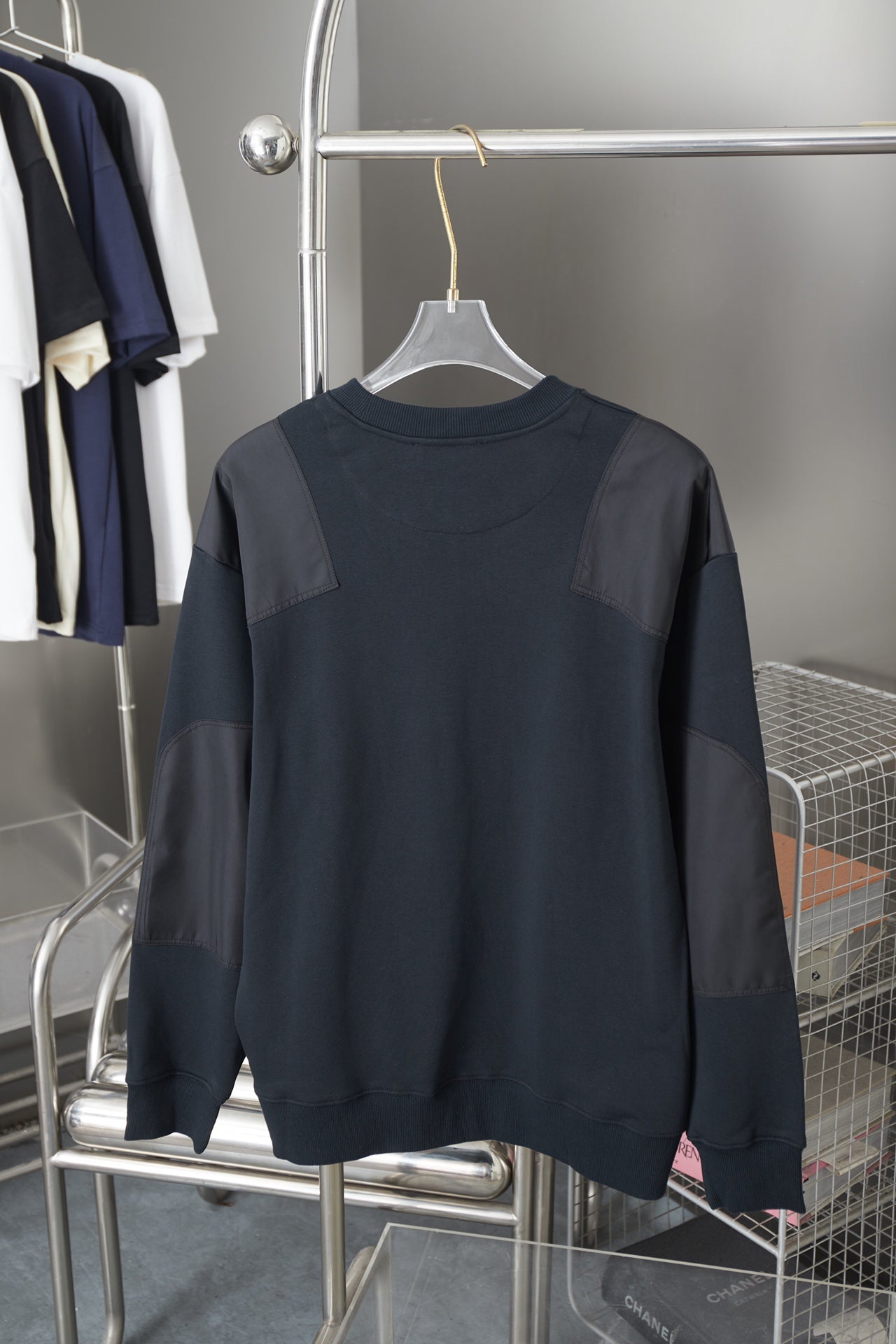 250825 new high-quality patchwork color-blocking pocket pullover hoodie