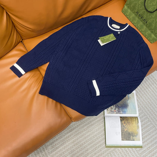 250825 New high-quality jacquard wool knitted sweater