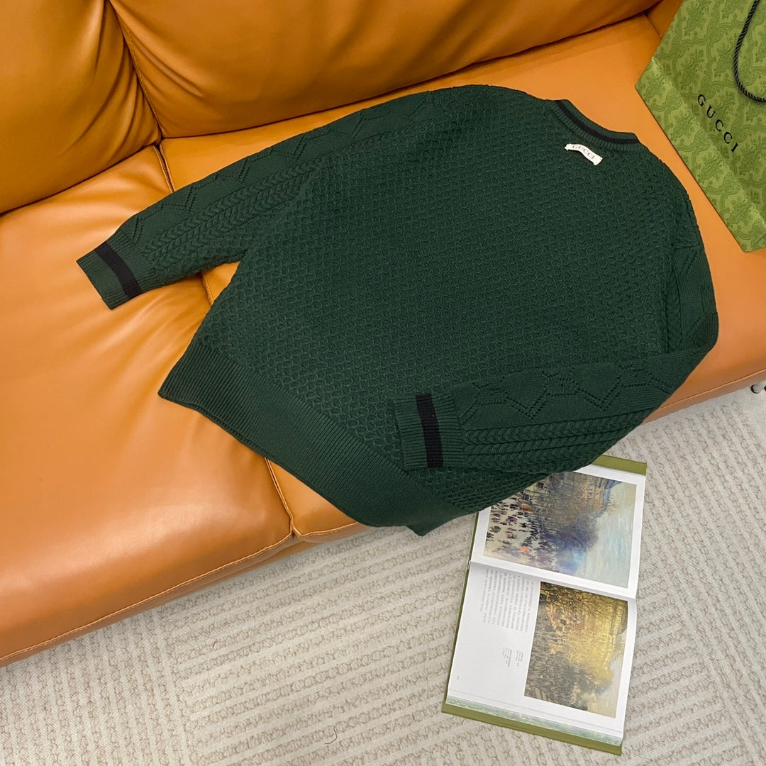 250825 New high-quality jacquard wool knitted sweater