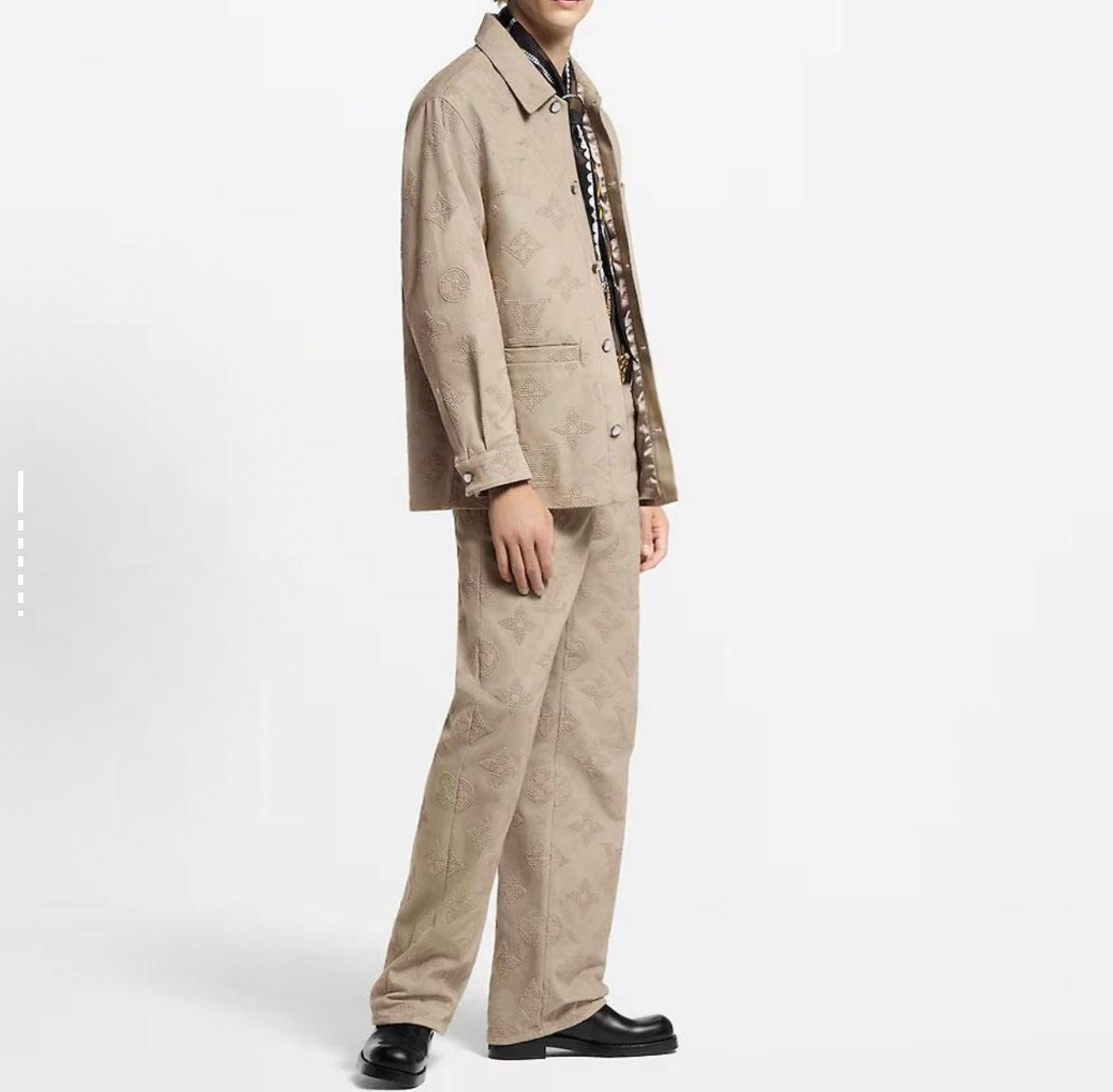 250825 New high-quality embroidered pearlescent button-up trousers